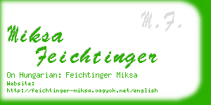 miksa feichtinger business card